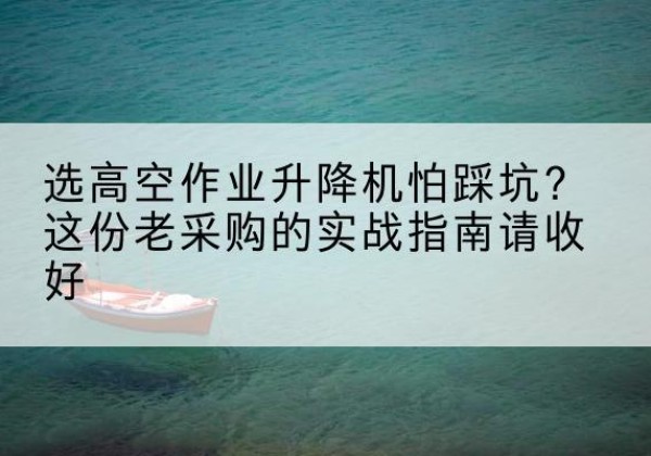 和龙高空作业升降机厂家推荐-选高空作业升降机怕踩坑？这份老采购的实战指南请收好